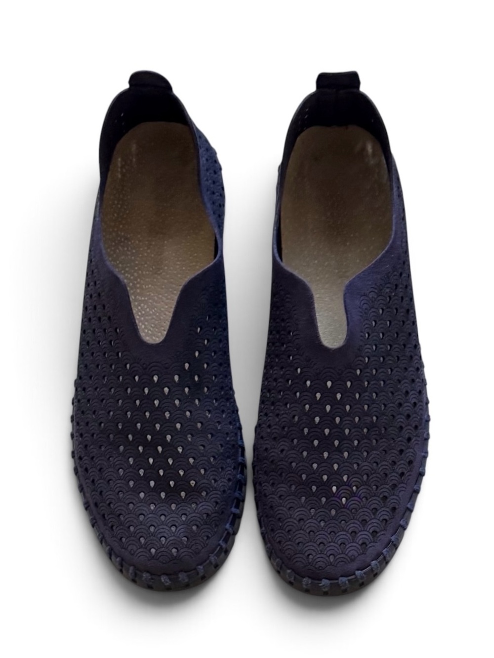 Ilse Jacobsen Navy Dark Indigo Slip On Tulip Flats Size 7.5 with Box